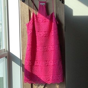 1. State pink lace mini dress